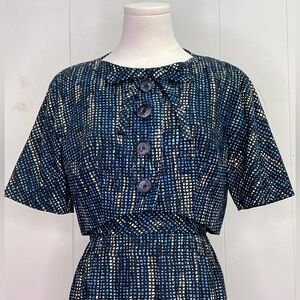 Vintage 1950’s Cotton Wiggle Dress w/ Bolero Jacket Artistic Plaid
